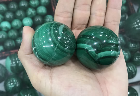 CDN23 40mm round natural malachite gemstone decorations