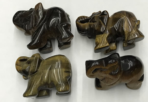 CDN392 20*40*30mm elephant yellow tiger eye decorations wholesale