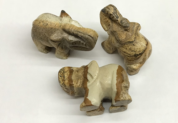 CDN407 25*50*35mm elephant picture jasper decorations wholesale