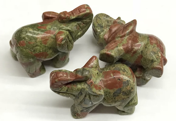 CDN413 25*50*35mm elephant unakite decorations wholesale