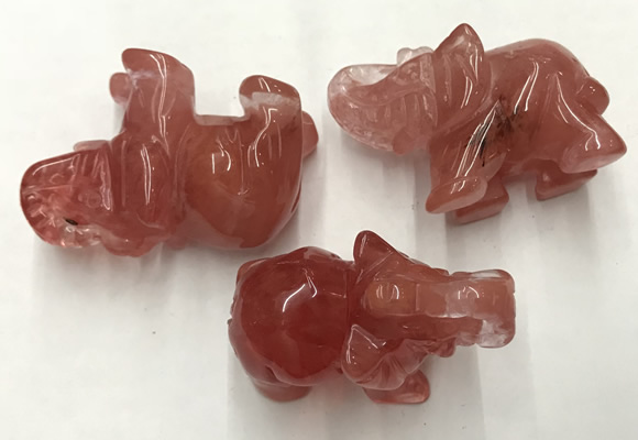 CDN415 25*50*35mm elephant cherry quartz decorations wholesale