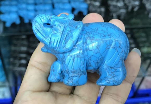 CDN513 33*65*45mm elephant imitation turquoise decorations wholesale
