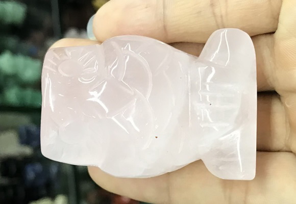 CDN571 35*50mm owl rose quartz decorations wholesale