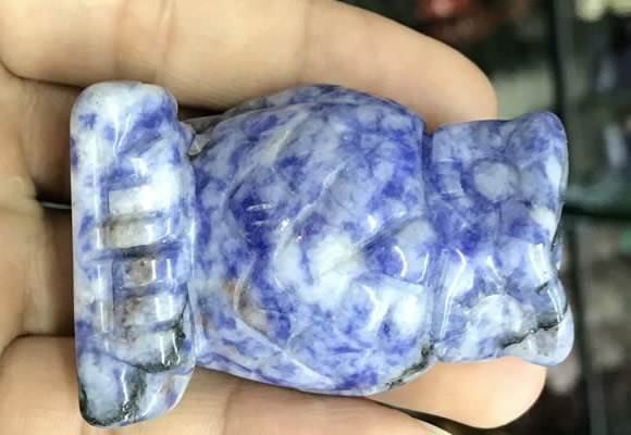 CDN572 35*50mm owl blue spot stone decorations wholesale
