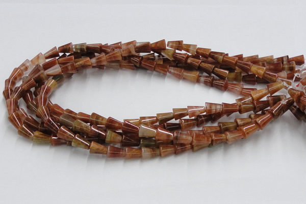 CDQ05 15.5 inches 8*11mm trumpet-shaped natural red quartz beads