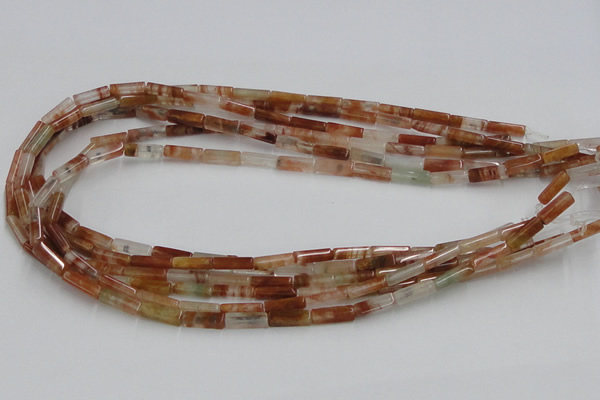 CDQ08 15.5 inches 4*13mm rectangle natural red quartz beads wholesale