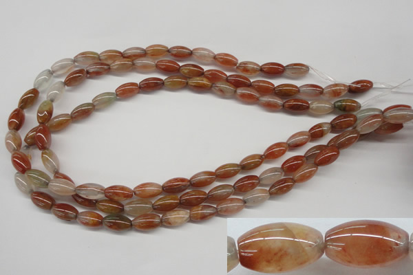 CDQ43 15.5 inches 7*13mm rice natural red quartz beads wholesale