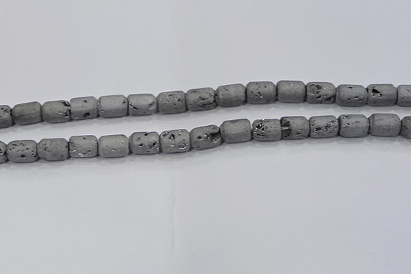CDQ600 8 inches 6*8mm drum druzy quartz beads wholesale