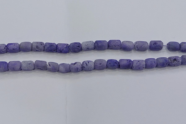 CDQ602 8 inches 6*8mm drum druzy quartz beads wholesale