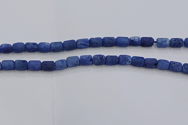 CDQ603 8 inches 6*8mm drum druzy quartz beads wholesale