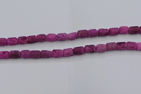 CDQ604 8 inches 6*8mm drum druzy quartz beads wholesale
