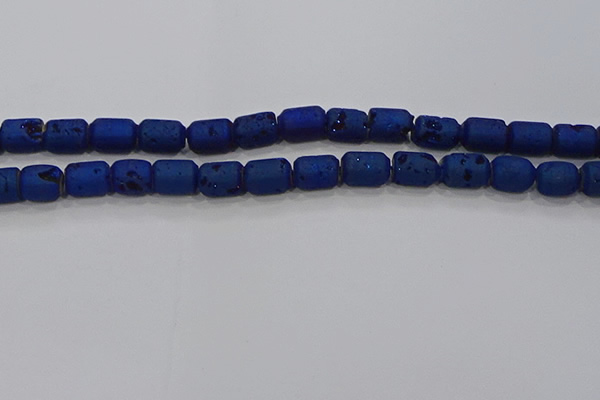 CDQ607 8 inches 6*8mm drum druzy quartz beads wholesale