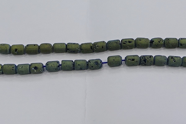 CDQ612 8 inches 6*8mm drum druzy quartz beads wholesale