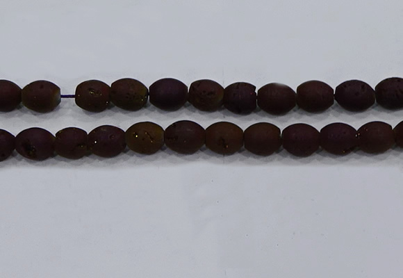 CDQ625 8 inches 10*12mm rice druzy quartz beads wholesale