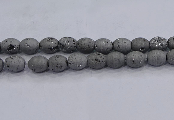 CDQ635 8 inches 12*14mm rice druzy quartz beads wholesale