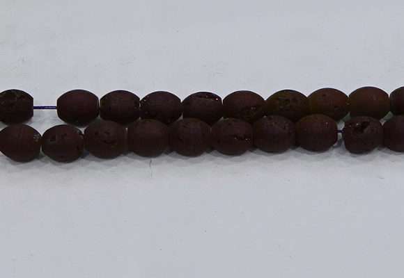 CDQ639 8 inches 12*14mm rice druzy quartz beads wholesale