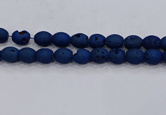 CDQ642 8 inches 12*14mm rice druzy quartz beads wholesale