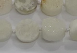 CDQ701 8 inches 12mm coin druzy quartz beads wholesale