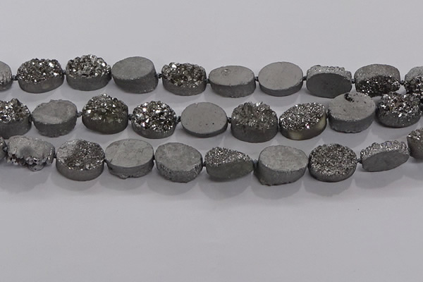 CDQ711 8 inches 13*18mm oval druzy quartz beads wholesale