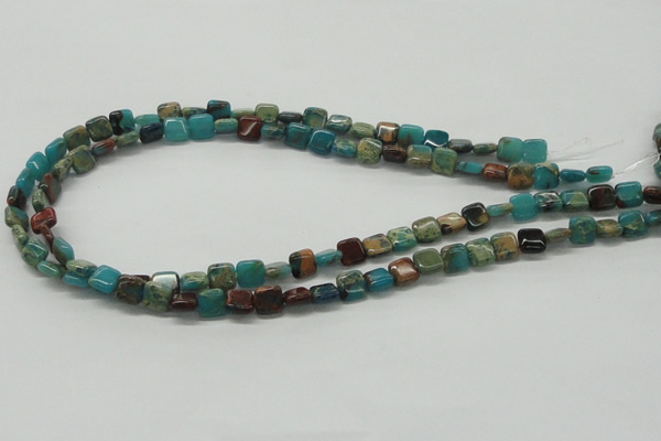 CDS19 16 inches 8*8mm square dyed serpentine jasper beads wholesale