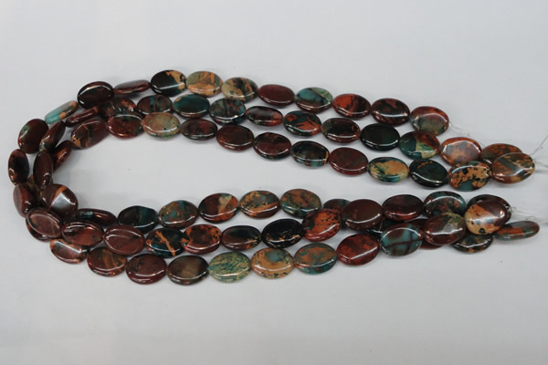 CDS207 15.5 inches 12*16mm oval dyed serpentine jasper beads