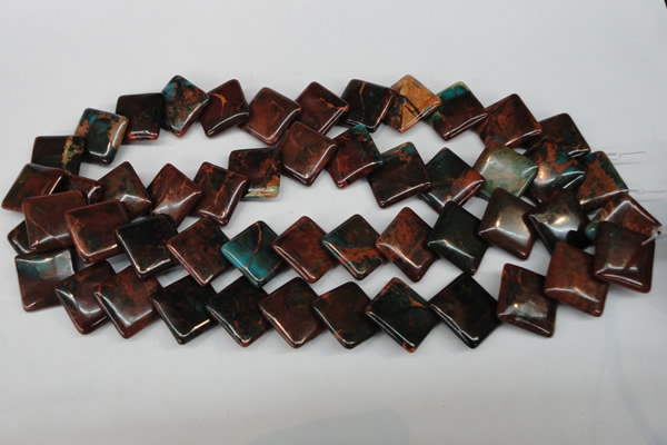 CDS220 15.5 inches 18*18mm diamond dyed serpentine jasper beads