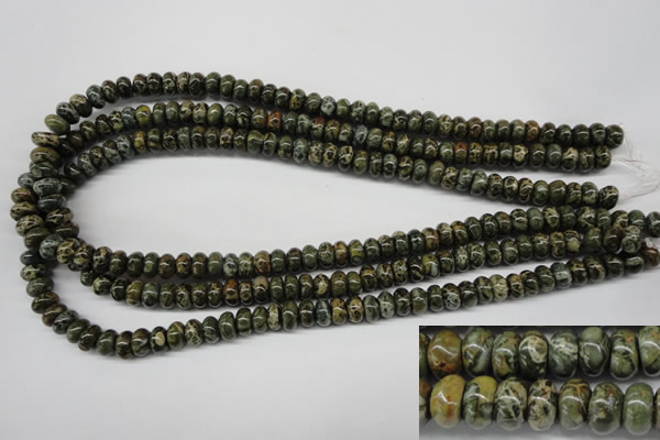 CDS225 15.5 inches 5*8mm rondelle dyed serpentine jasper beads