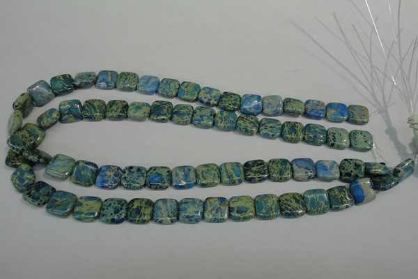 CDS270 15.5 inches 12*12mm square dyed serpentine jasper beads