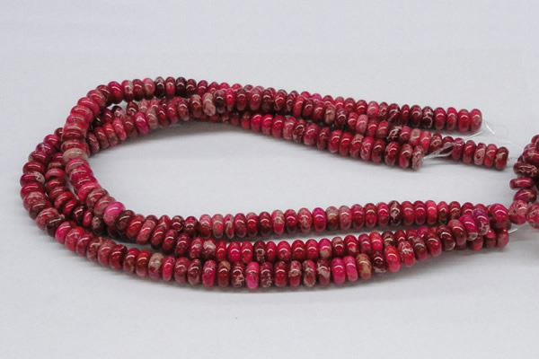 CDT07 15.5 inches 5*10mm rondelle dyed aqua terra jasper beads