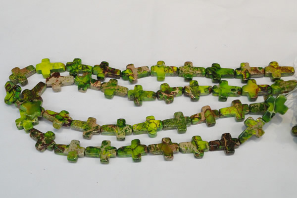 CDT131 15.5 inches 15*20mm cross dyed aqua terra jasper beads