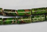CDT141 15.5 inches 8*17mm tube dyed aqua terra jasper beads