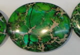 CDT189 15.5 inches 35*45mm oval dyed aqua terra jasper beads
