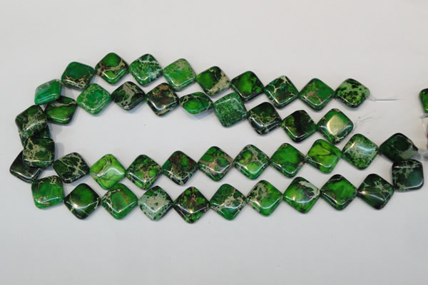 CDT201 15.5 inches 16*16mm diamond dyed aqua terra jasper beads