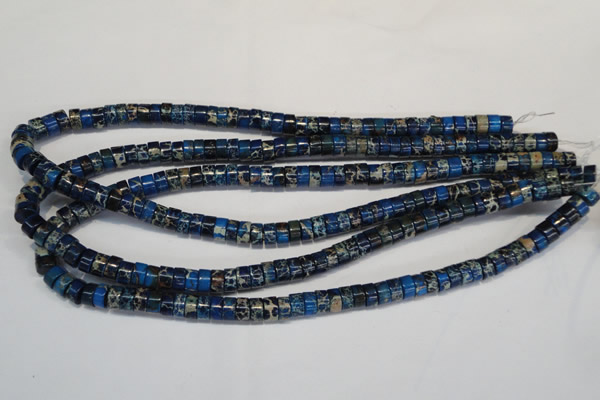CDT225 15.5 inches 4*8mm heishi dyed aqua terra jasper beads