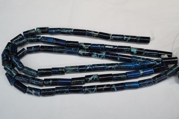 CDT228 15.5 inches 8*16mm tube dyed aqua terra jasper beads
