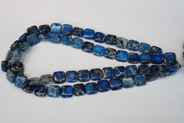 CDT238 15.5 inches 14*14mm square dyed aqua terra jasper beads