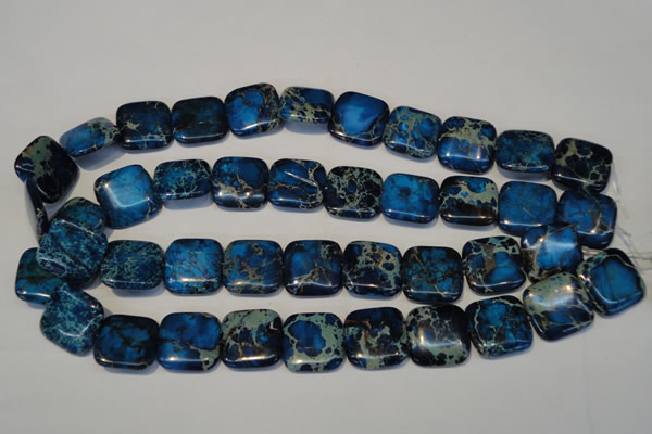CDT241 15.5 inches 20*20mm square dyed aqua terra jasper beads