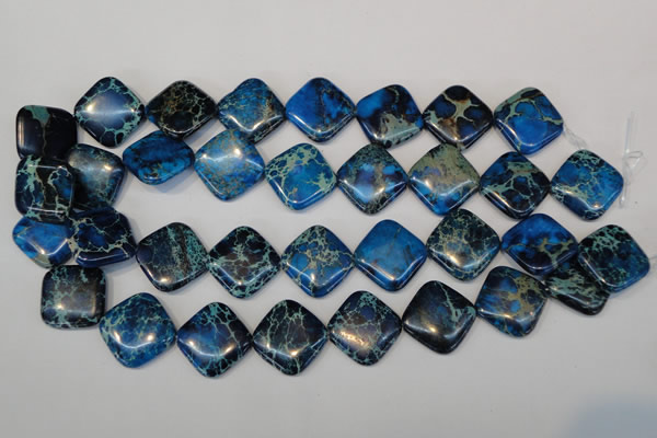 CDT252 15.5 inches 20*20mm diamond dyed aqua terra jasper beads