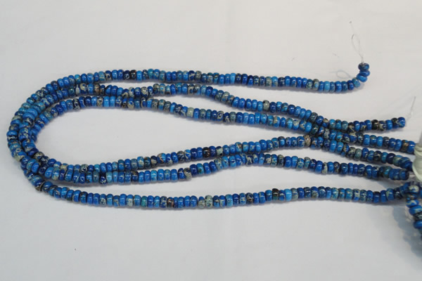 CDT273 15.5 inches 3*6mm rondelle dyed aqua terra jasper beads