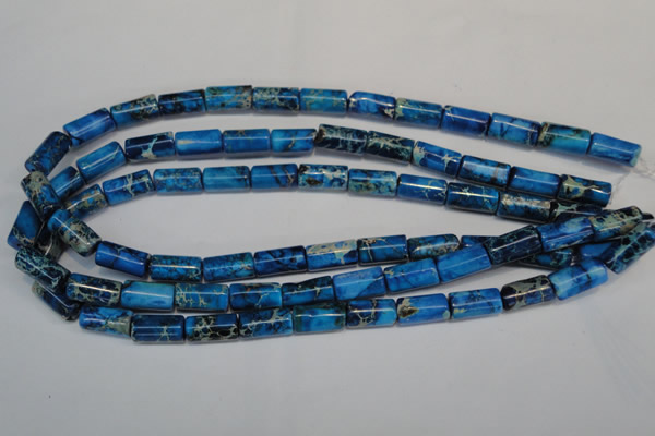 CDT282 15.5 inches 8*17mm tube dyed aqua terra jasper beads