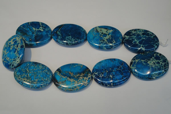CDT320 15.5 inches 35*45mm oval dyed aqua terra jasper beads