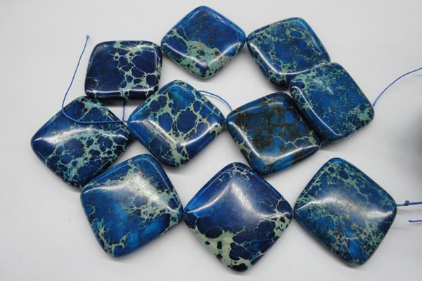 CDT340 15.5 inches 35*35mm diamond dyed aqua terra jasper beads