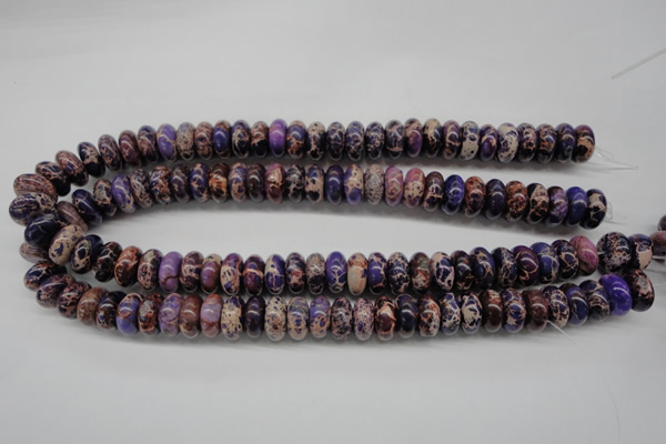 CDT373 15.5 inches 7*14mm rondelle dyed aqua terra jasper beads