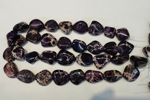 CDT394 15.5 inches 20*25mm nugget dyed aqua terra jasper beads