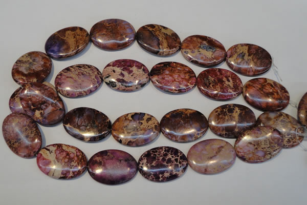 CDT422 15.5 inches 25*35mm oval dyed aqua terra jasper beads