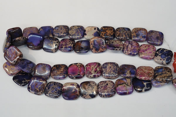 CDT428 15.5 inches 20*20mm square dyed aqua terra jasper beads