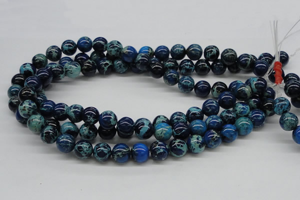 CDT45 15.5 inches 12mm round dyed aqua terra jasper beads wholesale