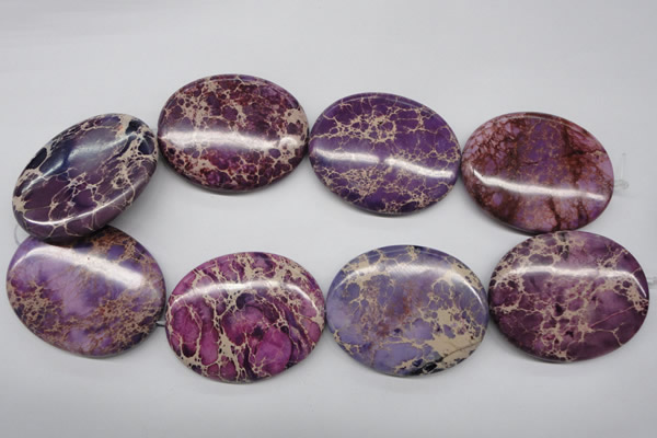 CDT470 15.5 inches 40*50mm oval dyed aqua terra jasper beads