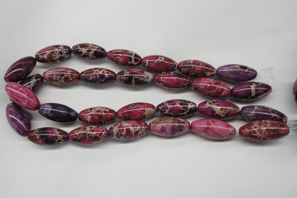 CDT484 15.5 inches 15*30mm rice dyed aqua terra jasper beads