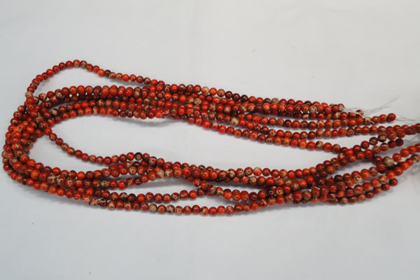 CDT490 15.5 inches 4mm round dyed aqua terra jasper beads